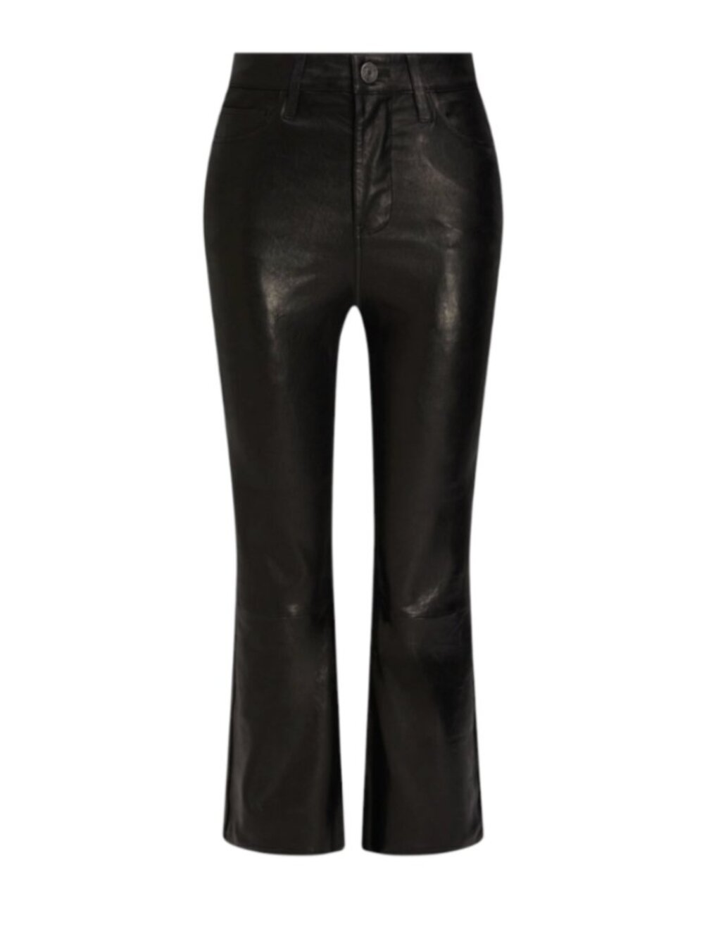 Frame Le Crop Mini Boot Leather Pants Womens 26 Black High Rise Waist Stretch - Picture 14 of 15